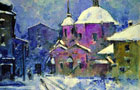 Александр Куприн «Городской пейзаж с розовой церковью. Сумерки»